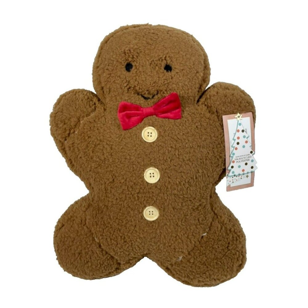 Cupcakes And Cashmere 18" Christmas Decorative Gingerbread Man Pillow
